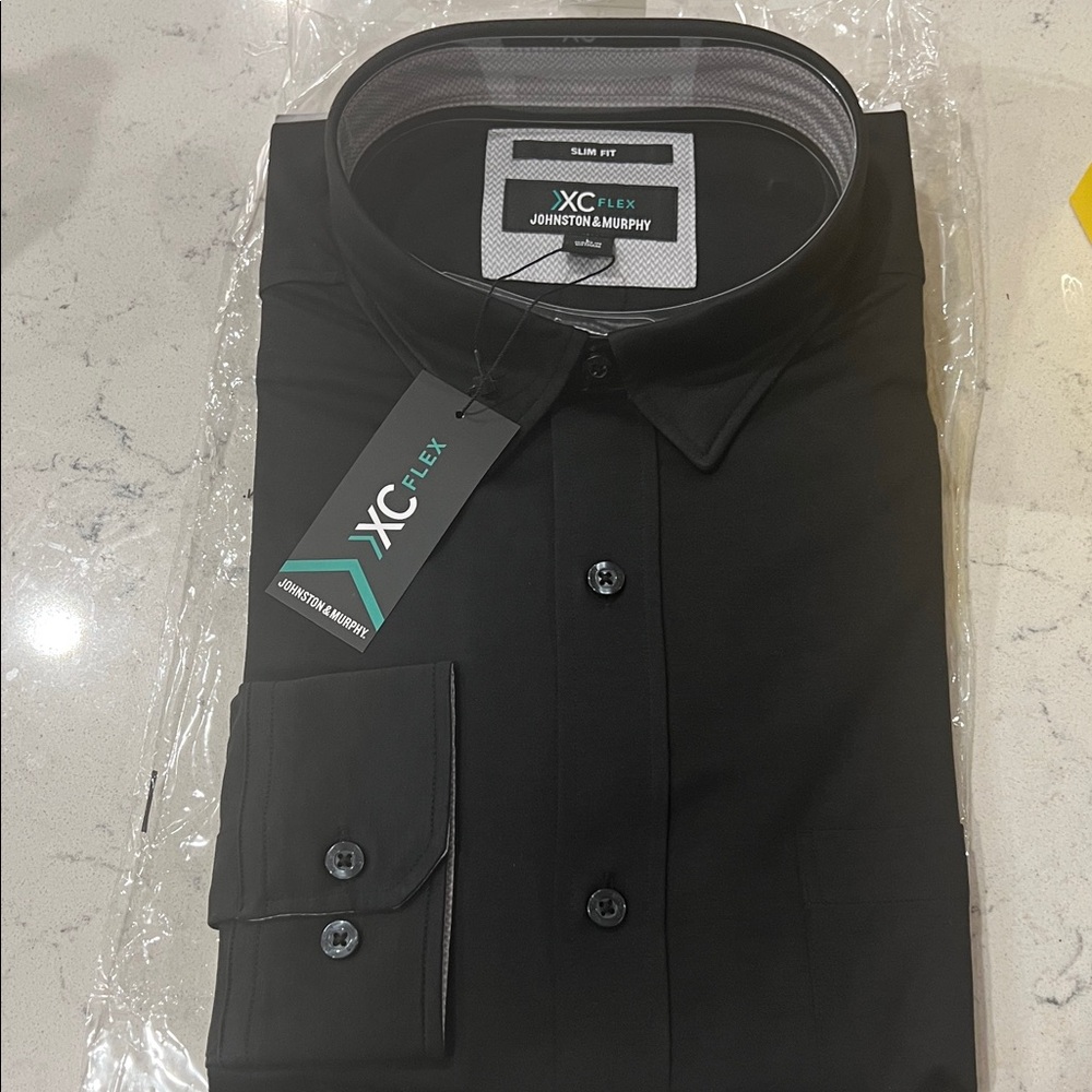 Johnston & Murphy XC Flex Black Dress Shirt